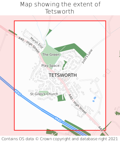 Map showing extent of Tetsworth as bounding box