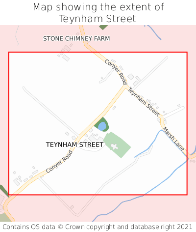 Map showing extent of Teynham Street as bounding box