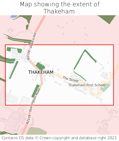 Map showing extent of Thakeham as bounding box
