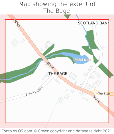 Map showing extent of The Bage as bounding box