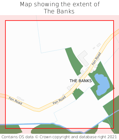 Map showing extent of The Banks as bounding box