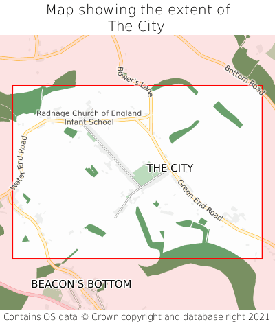 Map showing extent of The City as bounding box