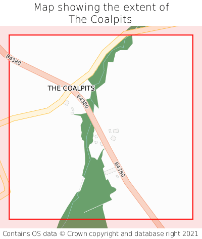 Map showing extent of The Coalpits as bounding box