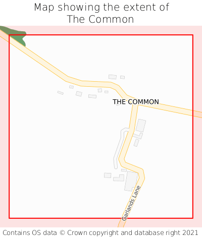 Map showing extent of The Common as bounding box