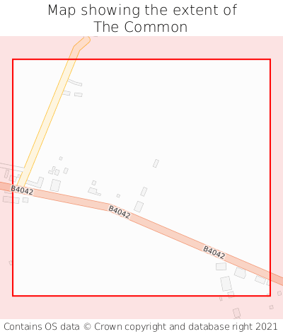 Map showing extent of The Common as bounding box