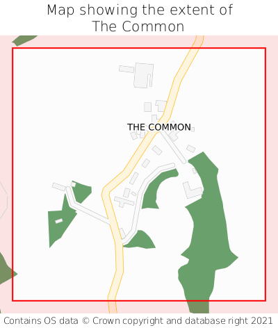Map showing extent of The Common as bounding box