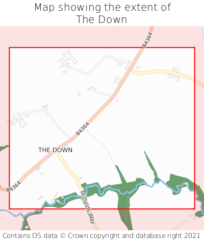 Map showing extent of The Down as bounding box