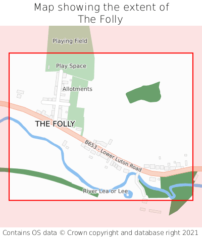 Map showing extent of The Folly as bounding box