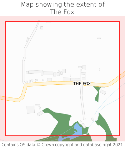 Map showing extent of The Fox as bounding box