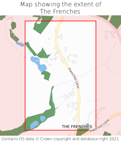 Map showing extent of The Frenches as bounding box