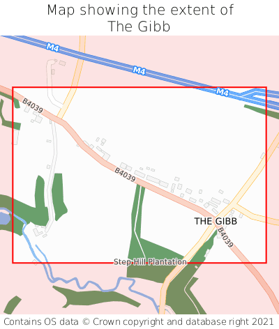 Map showing extent of The Gibb as bounding box