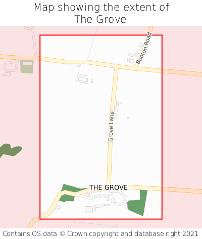 Map showing extent of The Grove as bounding box