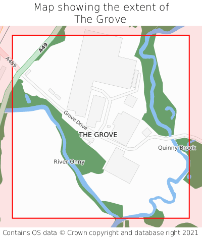 Map showing extent of The Grove as bounding box