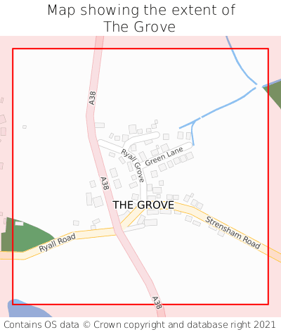 Map showing extent of The Grove as bounding box