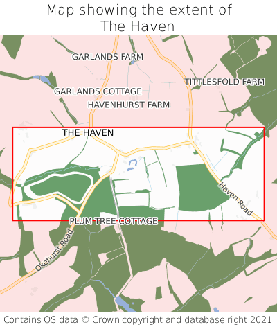 Map showing extent of The Haven as bounding box