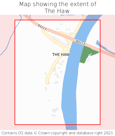 Map showing extent of The Haw as bounding box