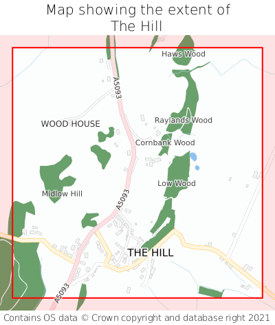 Map showing extent of The Hill as bounding box