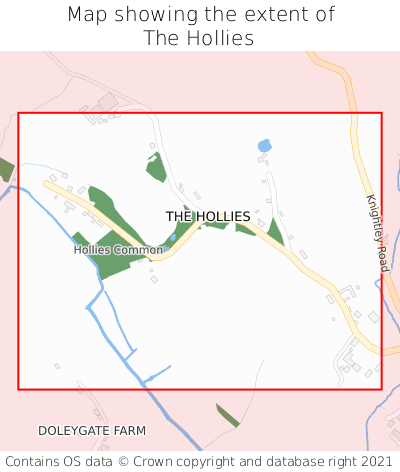 Map showing extent of The Hollies as bounding box