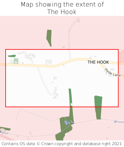 Map showing extent of The Hook as bounding box