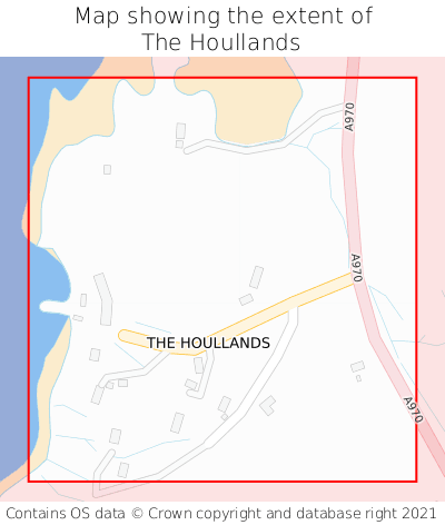 Map showing extent of The Houllands as bounding box