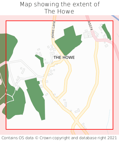 Map showing extent of The Howe as bounding box