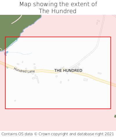 Map showing extent of The Hundred as bounding box