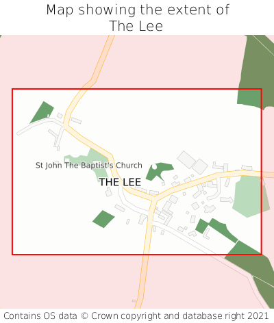 Map showing extent of The Lee as bounding box