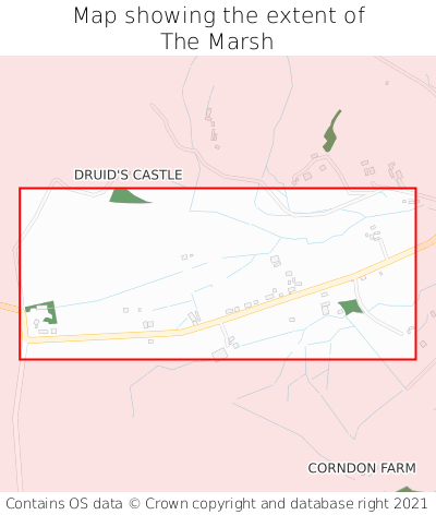 Map showing extent of The Marsh as bounding box