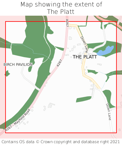 Map showing extent of The Platt as bounding box