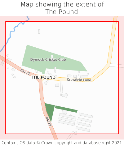 Map showing extent of The Pound as bounding box