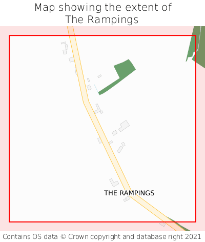 Map showing extent of The Rampings as bounding box
