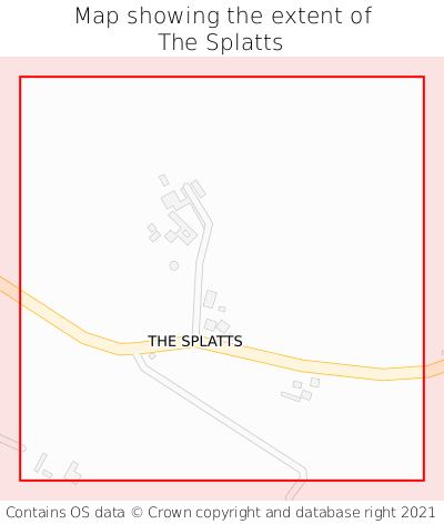 Map showing extent of The Splatts as bounding box