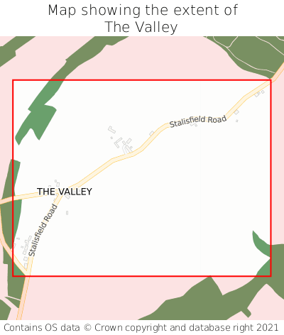 Map showing extent of The Valley as bounding box