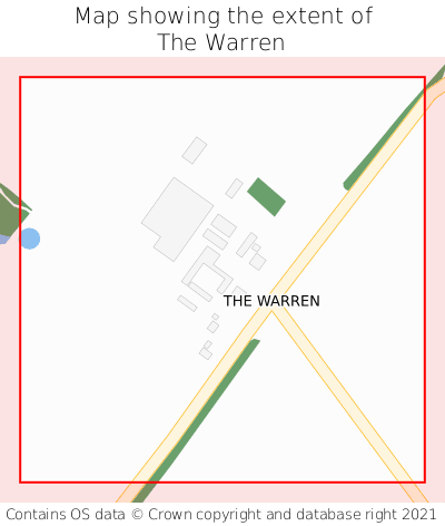 Map showing extent of The Warren as bounding box