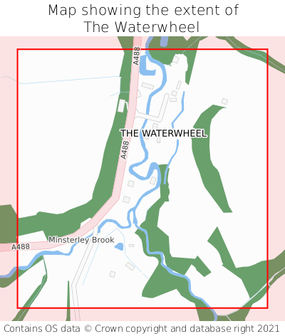 Map showing extent of The Waterwheel as bounding box