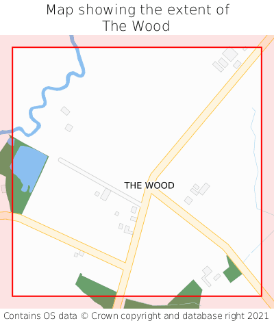 Map showing extent of The Wood as bounding box