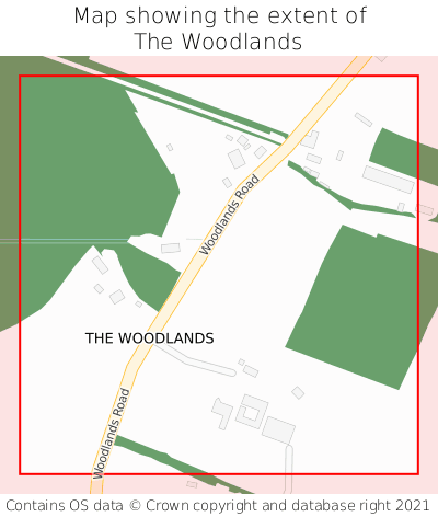 Map showing extent of The Woodlands as bounding box