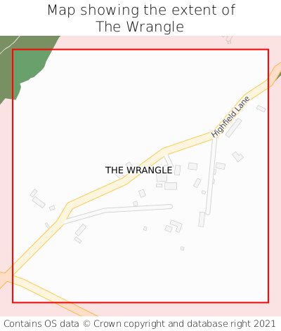 Map showing extent of The Wrangle as bounding box