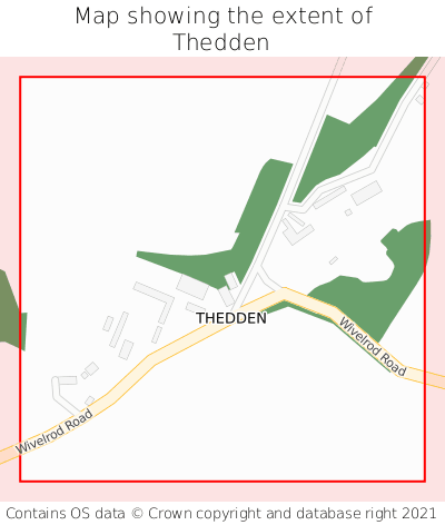 Map showing extent of Thedden as bounding box