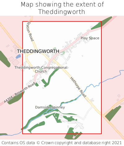 Map showing extent of Theddingworth as bounding box