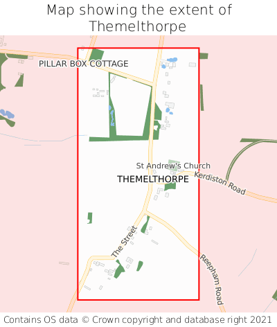 Map showing extent of Themelthorpe as bounding box
