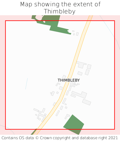 Map showing extent of Thimbleby as bounding box