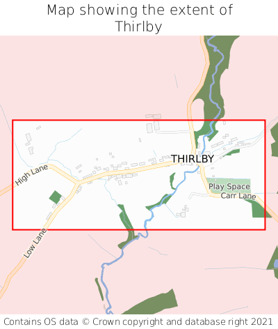 Map showing extent of Thirlby as bounding box
