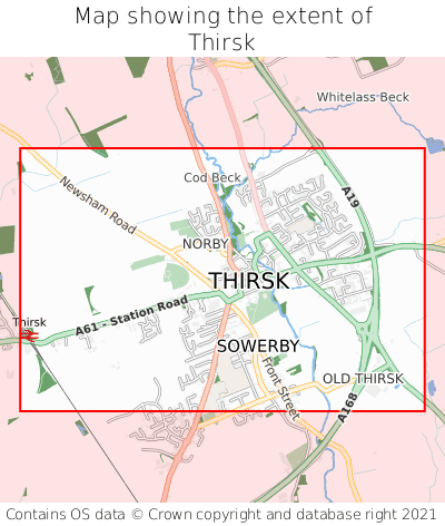Map showing extent of Thirsk as bounding box