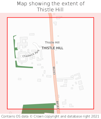 Map showing extent of Thistle Hill as bounding box