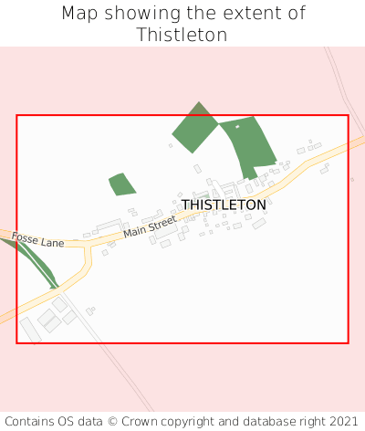 Map showing extent of Thistleton as bounding box