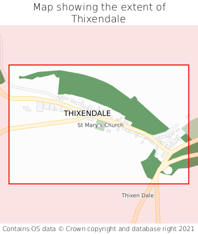 Map showing extent of Thixendale as bounding box