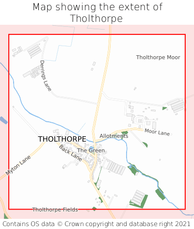 Map showing extent of Tholthorpe as bounding box