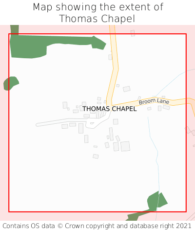 Map showing extent of Thomas Chapel as bounding box