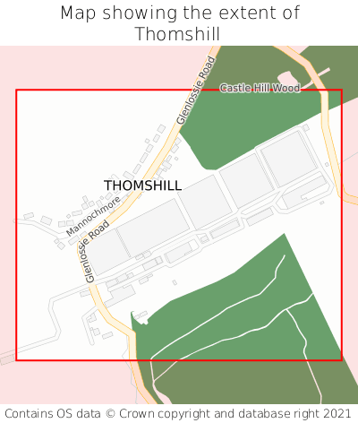 Map showing extent of Thomshill as bounding box